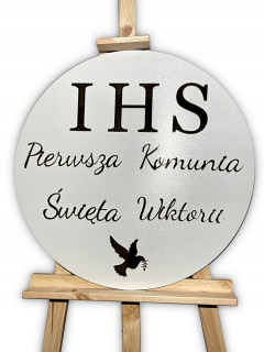 PRIJÍMANIE Nápis na zlatom zrkadlovom kolese Názov PRVÉHO SVÄTÉHO PRIJÍMANIA
